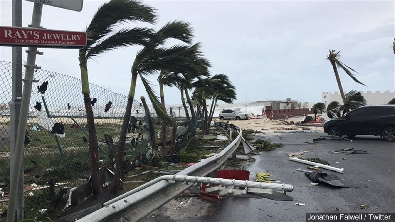 Image of a coastal hurricane.